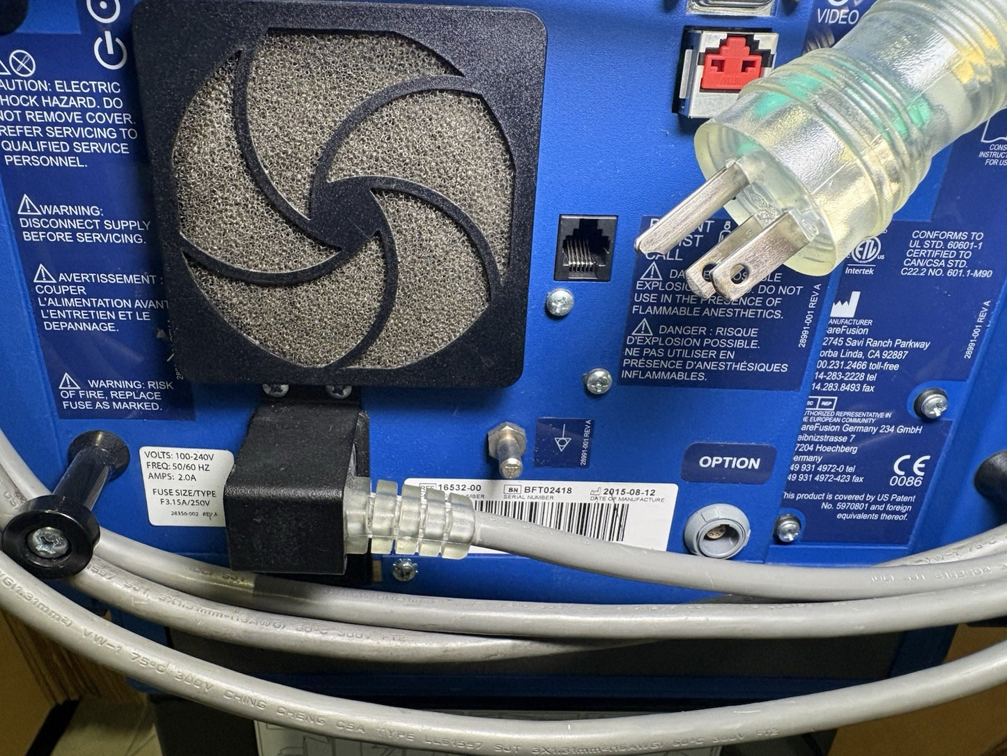 Carefusion Vela T Bird Series Ventilator System Model 16532-00  *READ*
