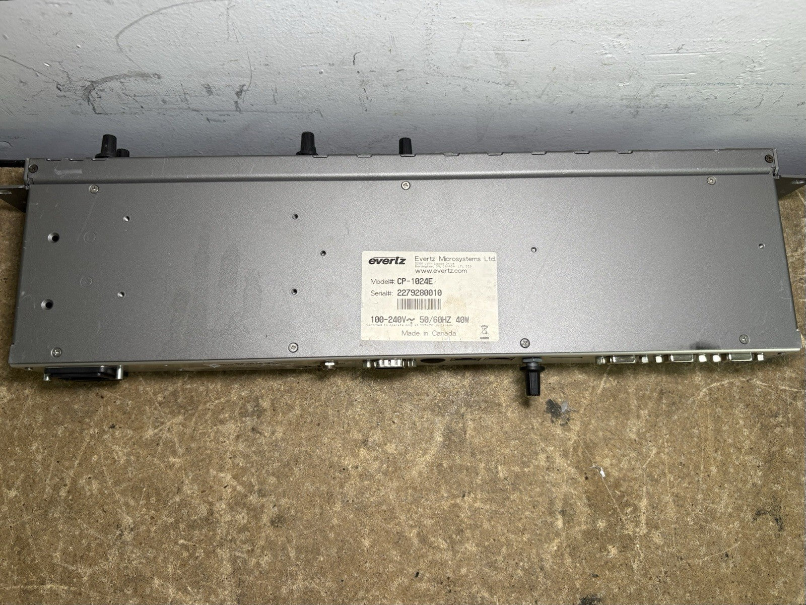 Evertz CP-1024E 24-Button XY Control Panel CG000ZC Rack Mount Power Tested