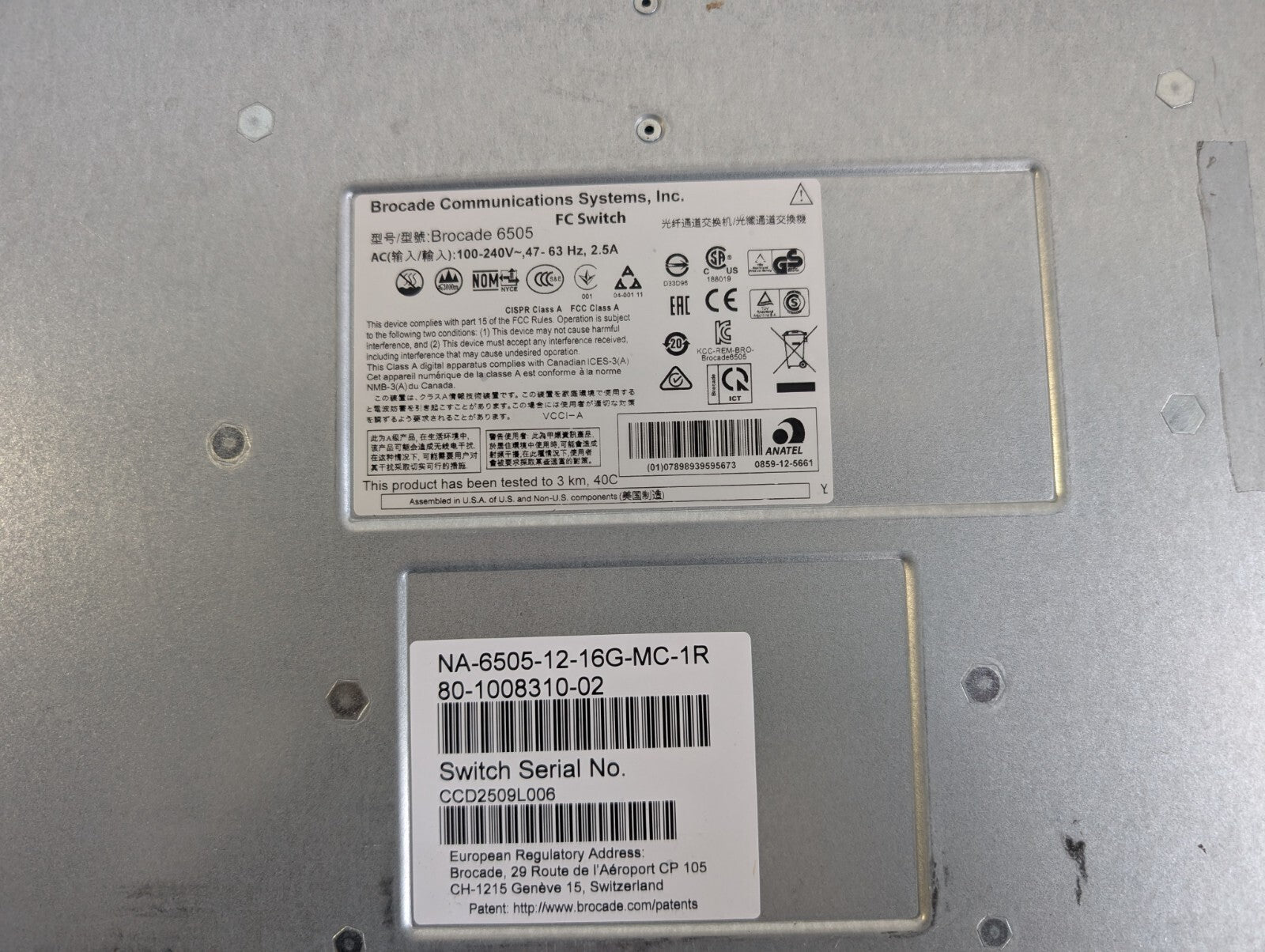 BROCADE 6505 (NA-6505-12-16G-MC-1R) 24-Port Switch Single PSU 12 active ports