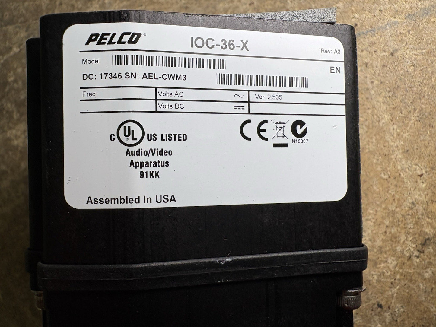 PELCO IOC-36 PRESSURIZED CAMERA MODULE
