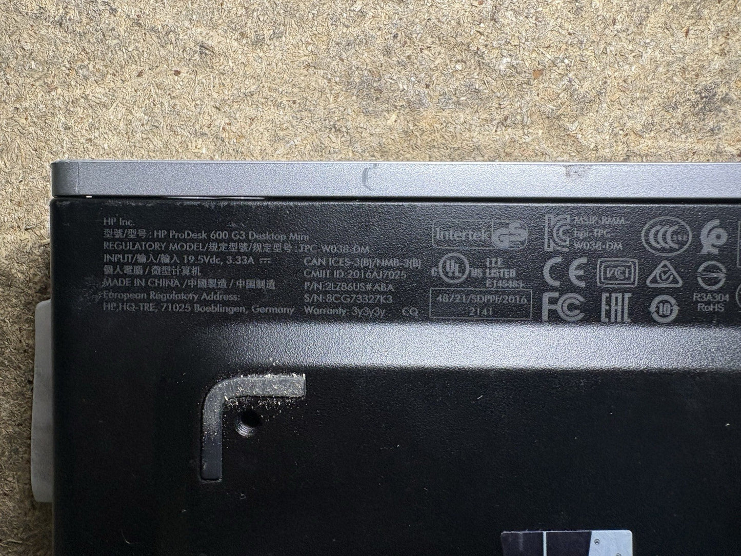 HP 600 G3 mini i5-6500T 16GB RAM NO SSD W/NO Power Adapter *Cosmetic