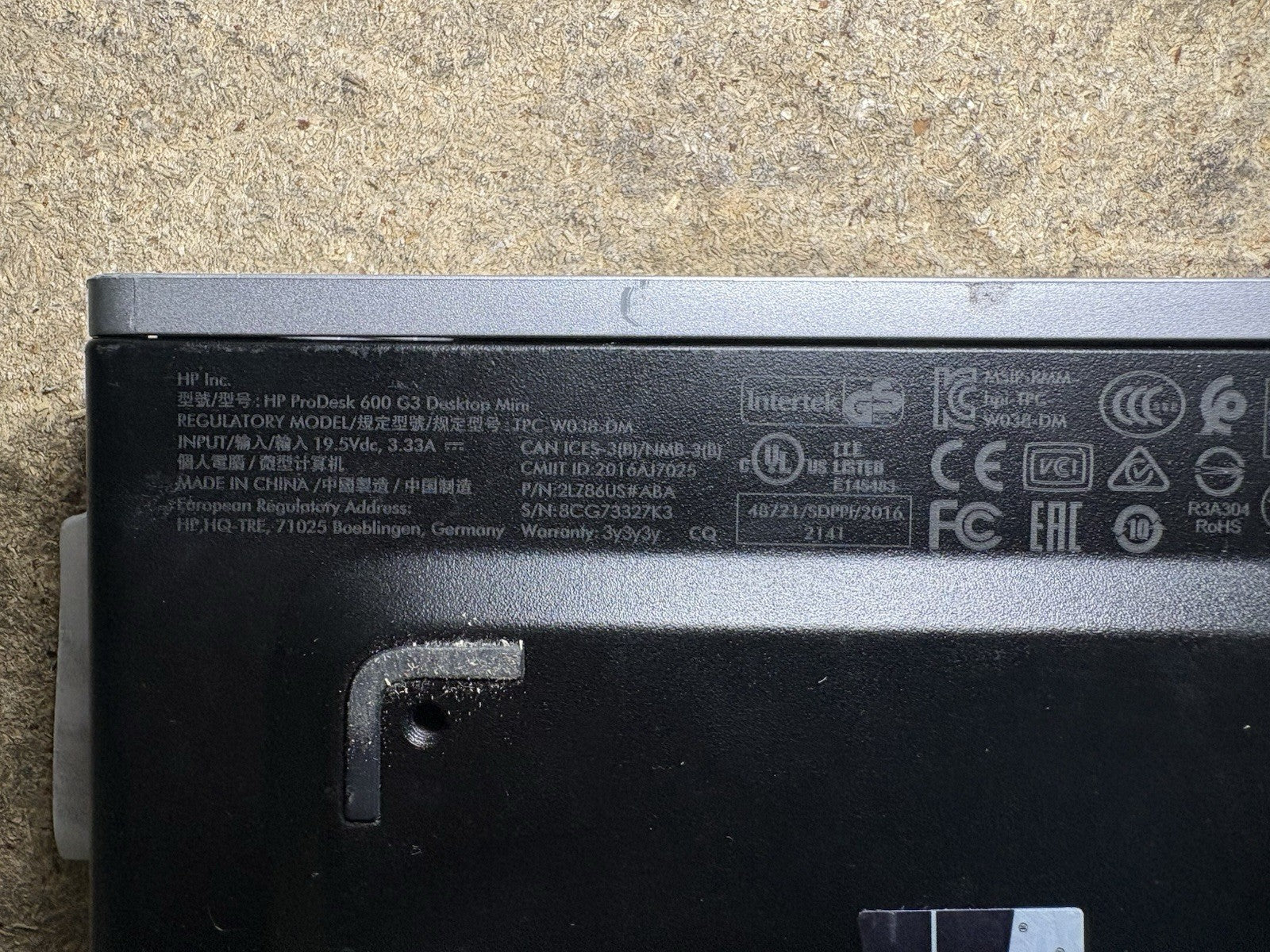 HP 600 G3 mini i5-6500T 16GB RAM NO SSD W/NO Power Adapter *Cosmetic